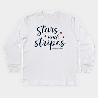 Stars and Stripes USA © GraphicLoveShop Kids Long Sleeve T-Shirt